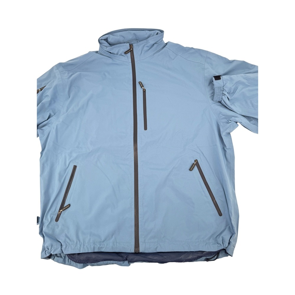 Peter Millar Element 4 Rain Wind Jacket Mens XXL Blue Waterproof Golf Coat